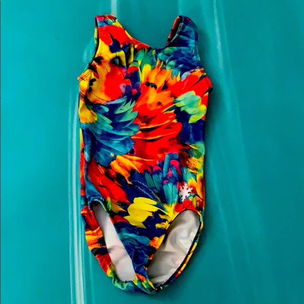 Snowflake rainbow gymnastics leotard Child Medium